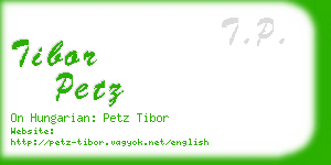 tibor petz business card